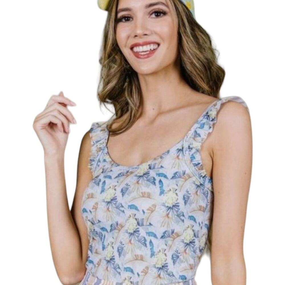Kortni Jeane Gone Bananas Bikini Set Small High Waisted Bottons Longline Top - Picture 11 of 12